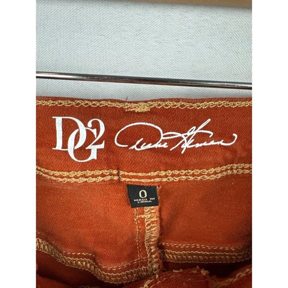 Dg2 By Diane Gilman Womens Rust Straight Leg Jeans Size 0 Cotton Blend - Picture 3 of 5